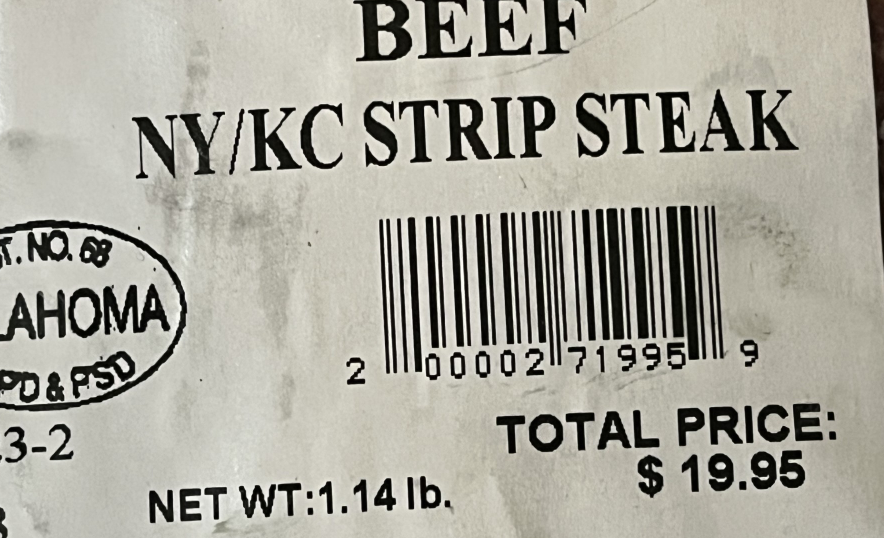 Butcher Label With Price Embedded